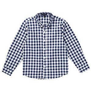 Navy & White Checkered Button Down Shirt