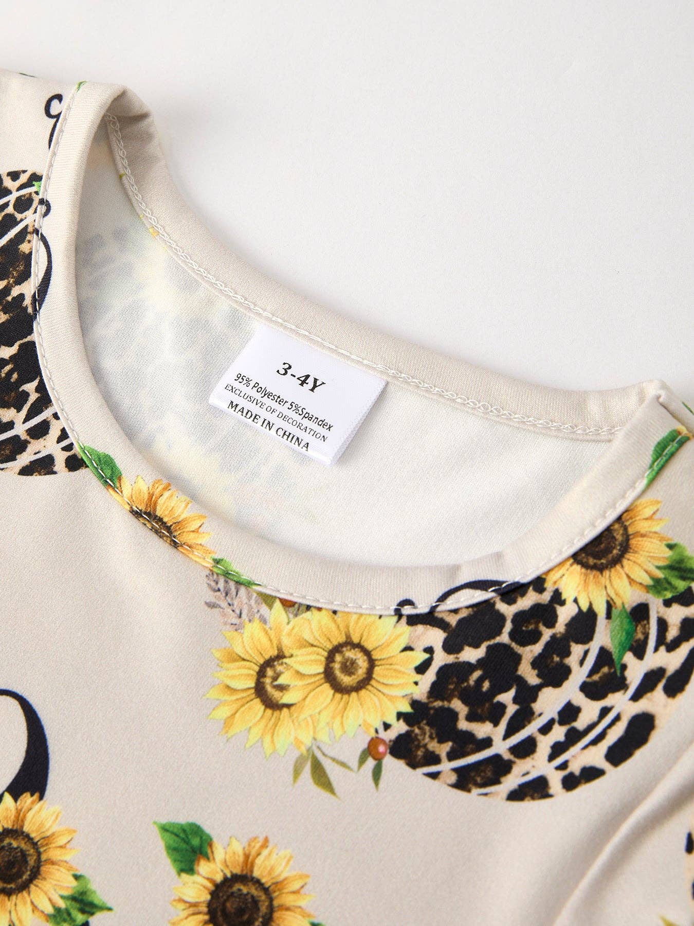 Pumpkin Leopard Print Girls' Dress