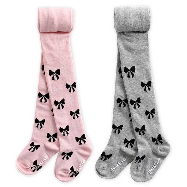 Girls Tights Jane Ribbon - Grey