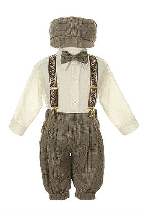 Boys Knickers Vintage Outfit Set Formal Overall Suit RFL-8001