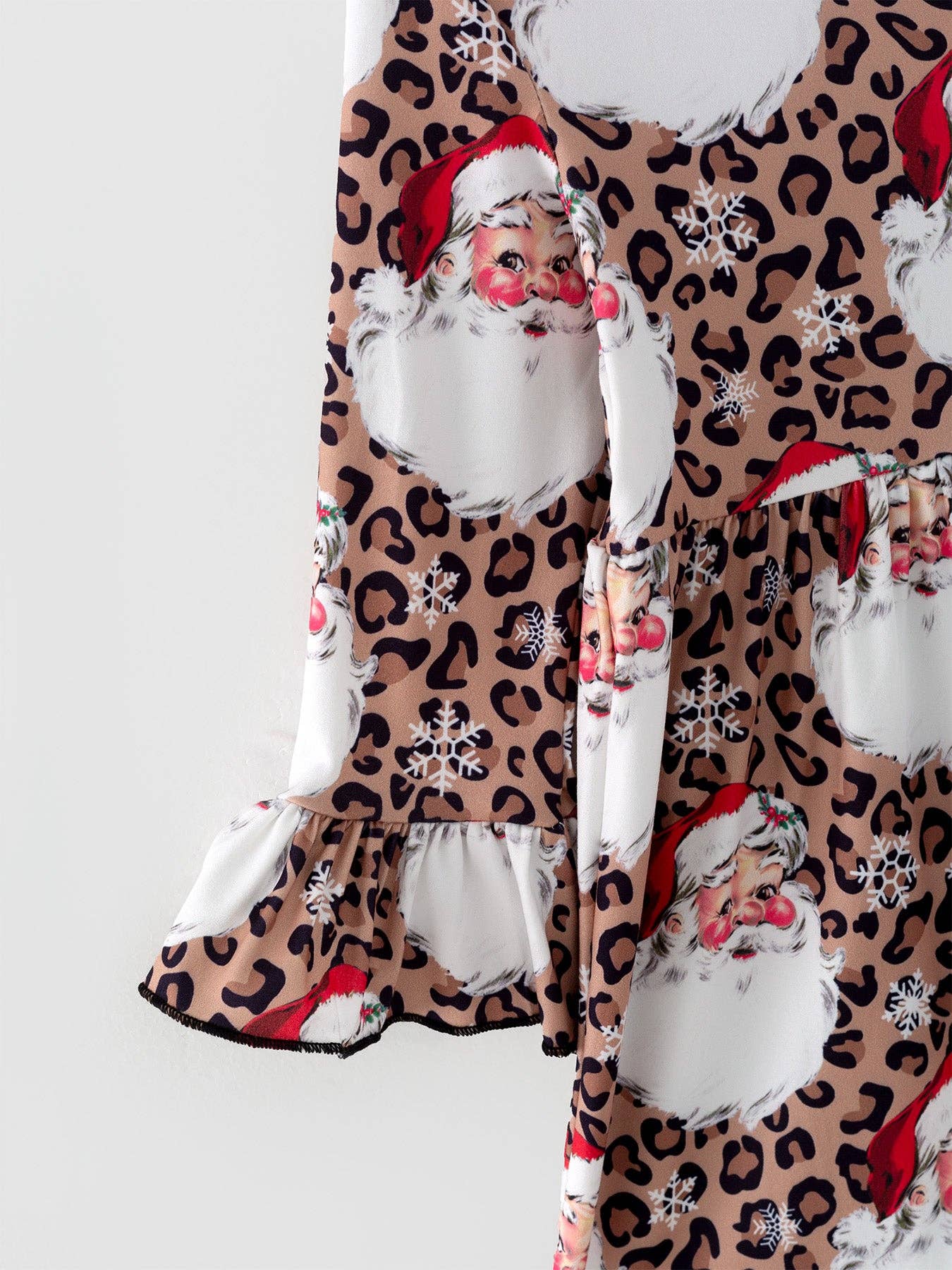 Christmas Girls Santa Print Dress