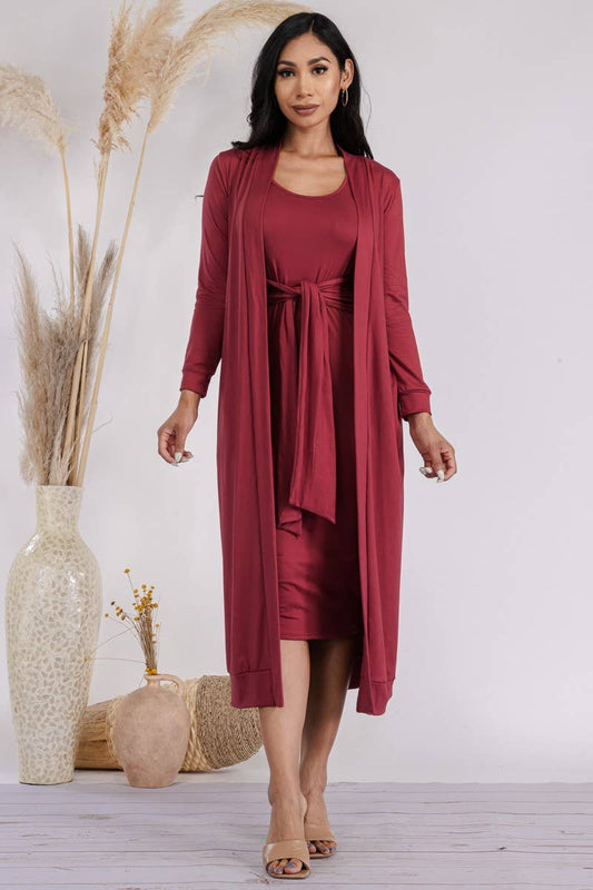 Women's 2-pc Cardigan and Dress Set