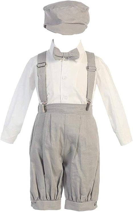 Little Boys poly cotton rayon linen suspender knickers