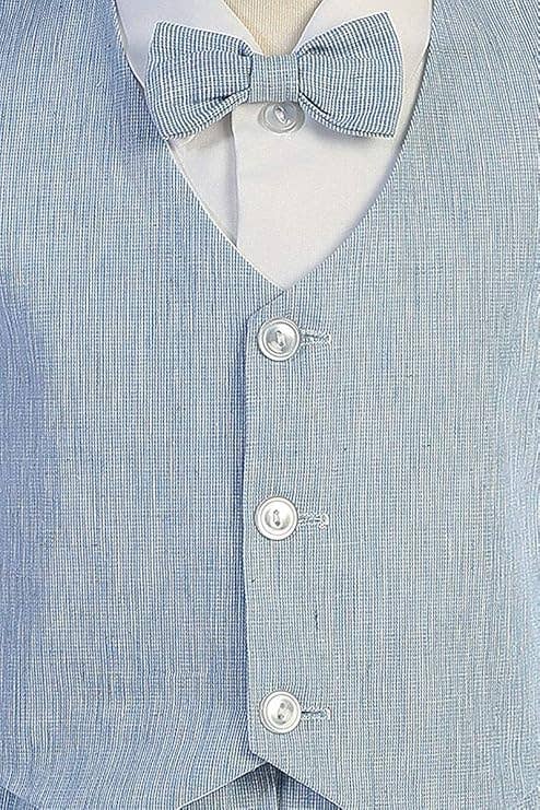 Little Boys' Cotton seersucker suspender shorts