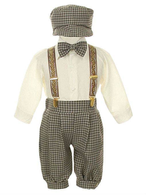 Boys Knickers Vintage Outfit Set Formal Overall Suit RFL-8001