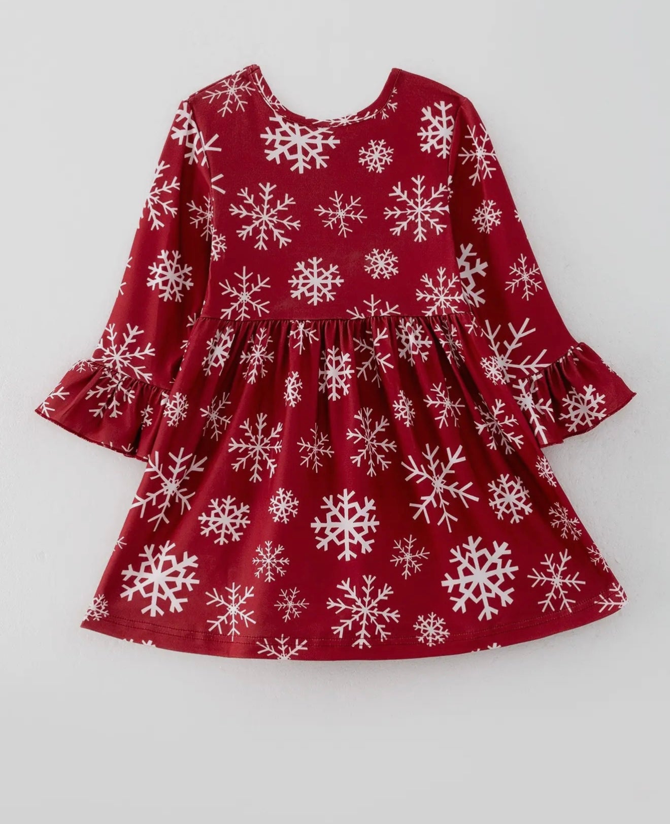 Christmas Girls Santa Print Dress (Snowflake)