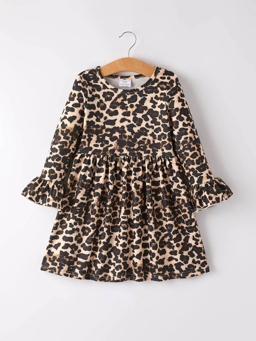 Leopard Print Girls' Dress