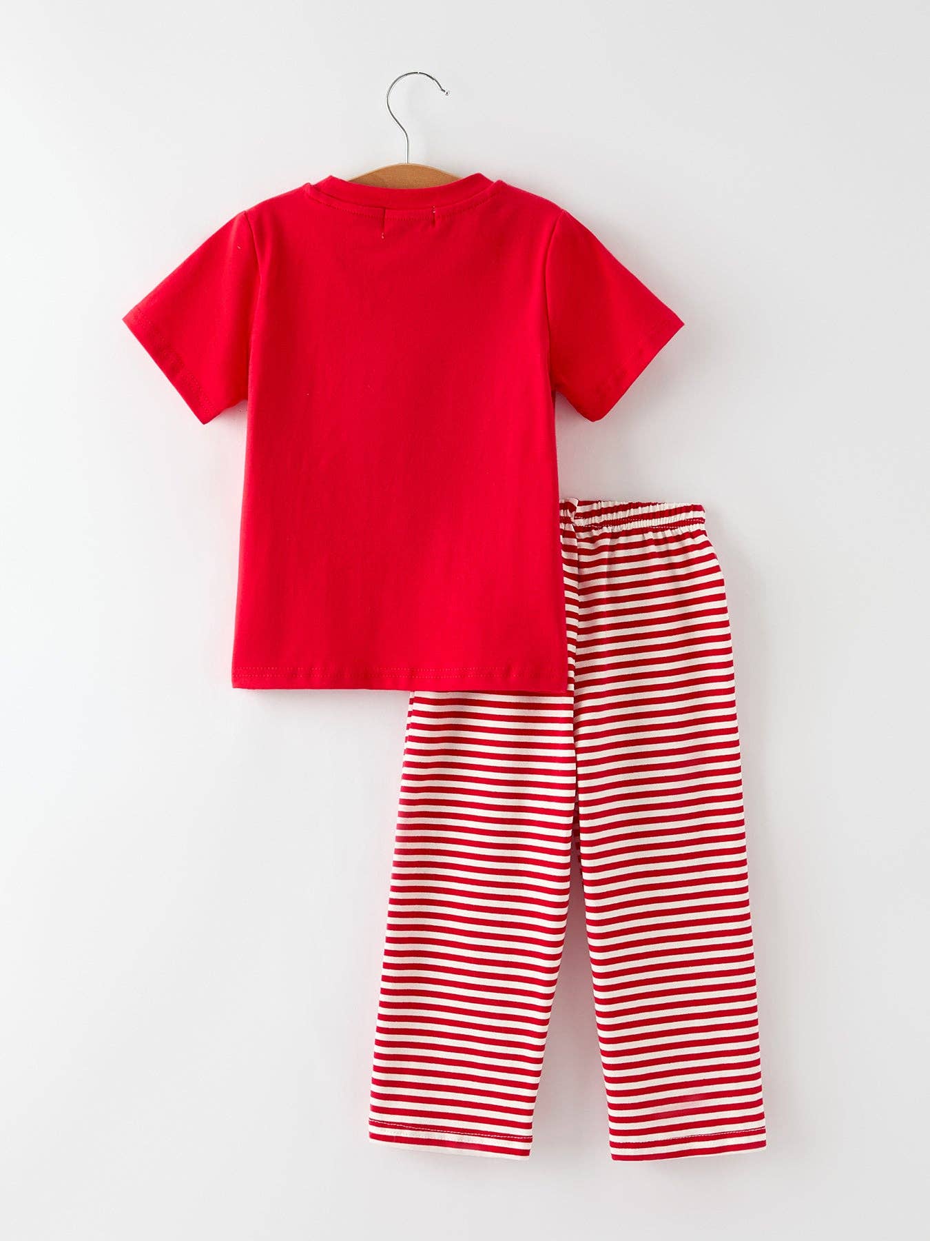 Christmas Candy Cane Smocking Embroidery Striped Boys Set