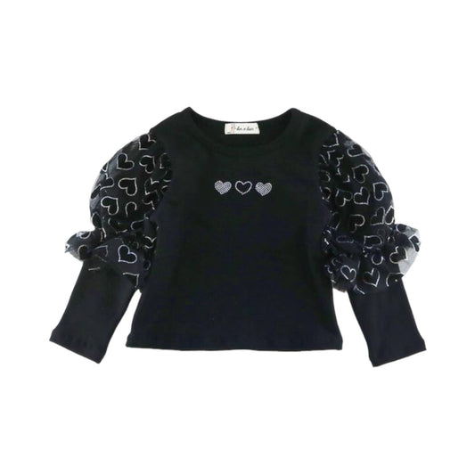 Velvet Heart Mesh Sleeve Top