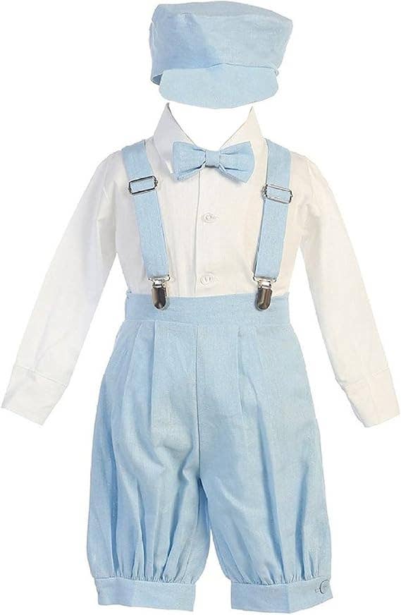 Little Boys poly cotton rayon linen suspender knickers