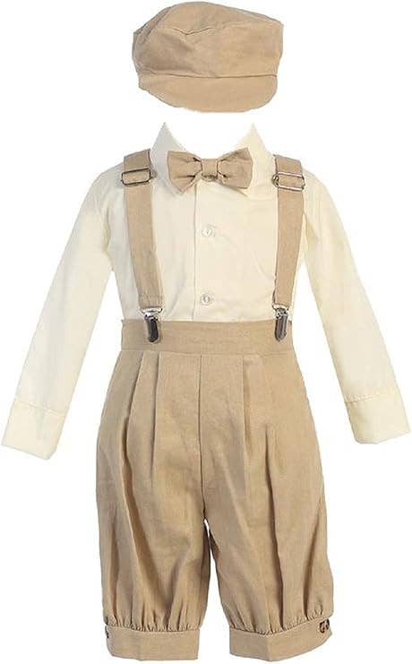 Little Boys poly cotton rayon linen suspender knickers