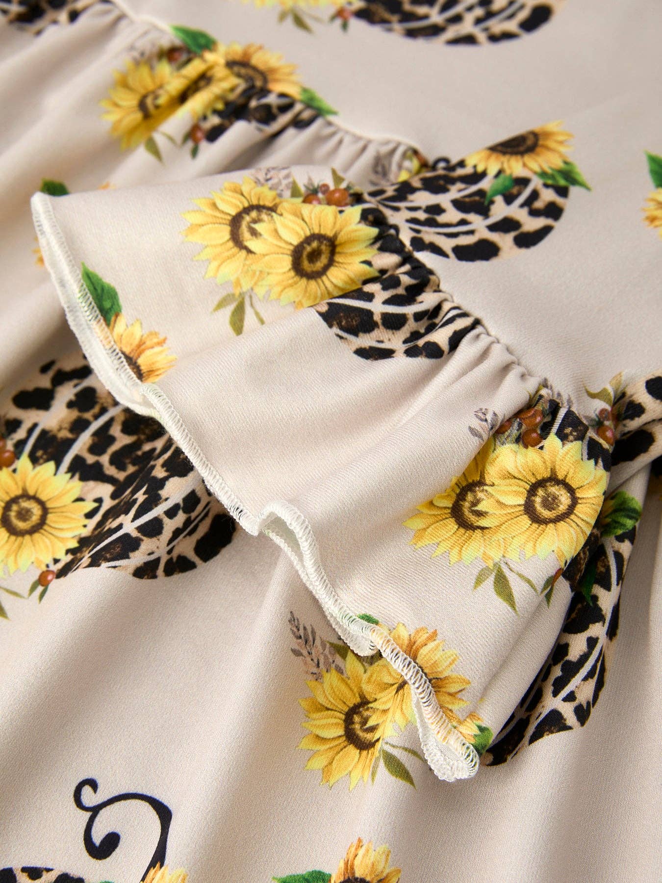 Pumpkin Leopard Print Girls' Dress