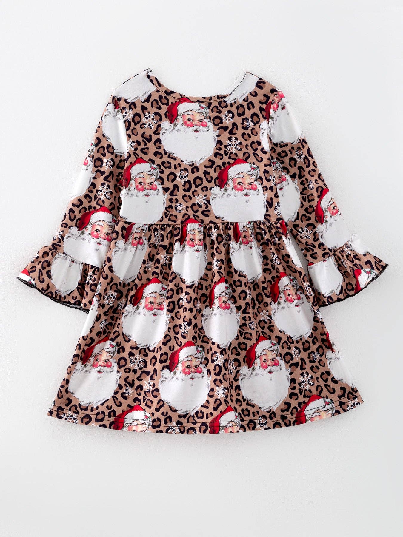 Christmas Girls Santa Print Dress