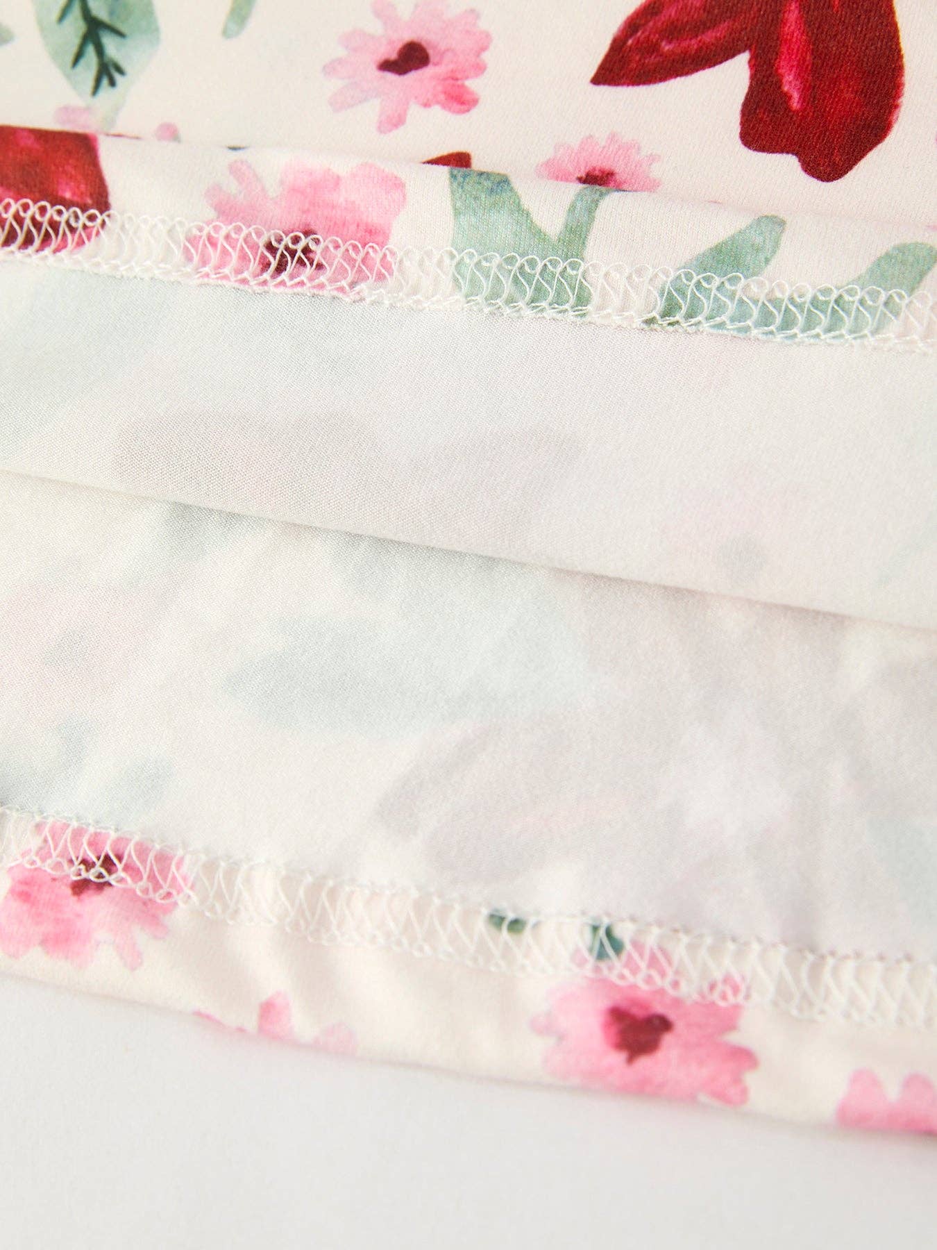 Christmas Girls' Long Sleeve Floral Dress – Red and Pink