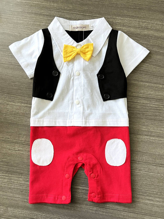 Bowtie Cartoon Cotton Baby Romper Costume